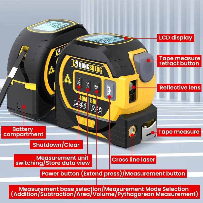 Laser Distance Meter Price Digital Meter Laser Distance China Laser Rangefinder Multi-Measurement Units M/In/Ft