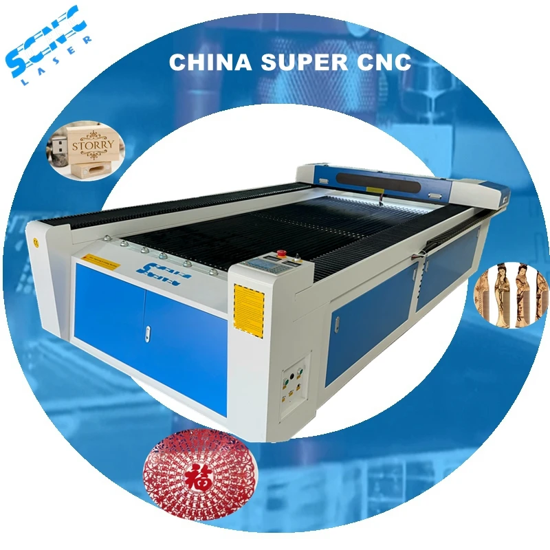 1300X2500 150W 300W 500w 600W plywood acrylic 3mm 5mm 15mm 8mm18mm mdf laser cutting machine co2