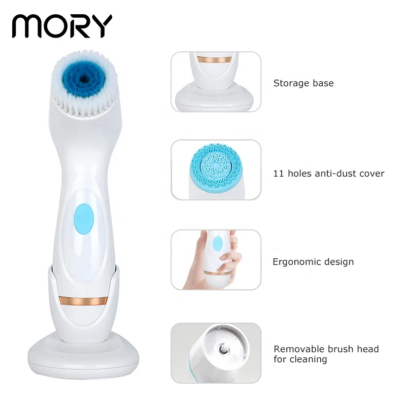 Mory deep pore facial cleansing brush electronic face brush wash scrub cleanser silicone cleasing face exfoliating brush