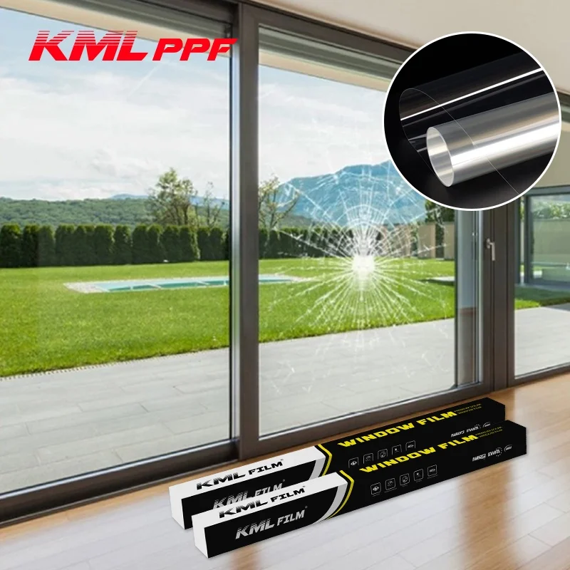1.52*30m safety film 12mil PET material window film clear visible security film