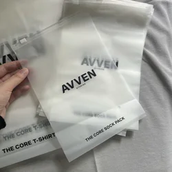 Matte/Frosted Biodegradable Plastic Packaging Zipper Bags, T Shirt Swimwear Zip Lock Clothing Bags With Custom Logo