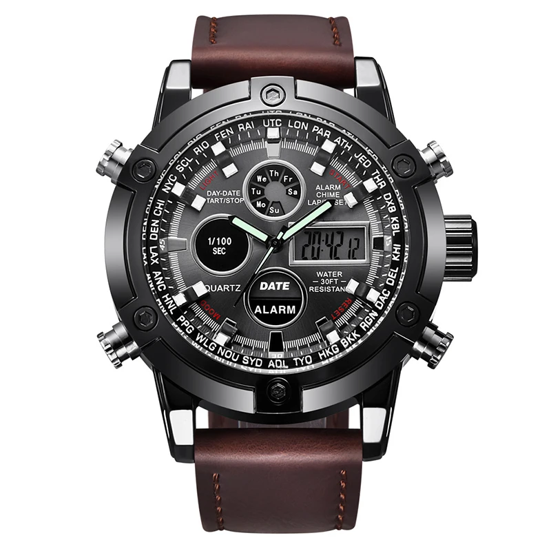 Мода reloj para hombre costomzied Брендовые мужские автоматические часы с кожаными вставками de cuarzo boss