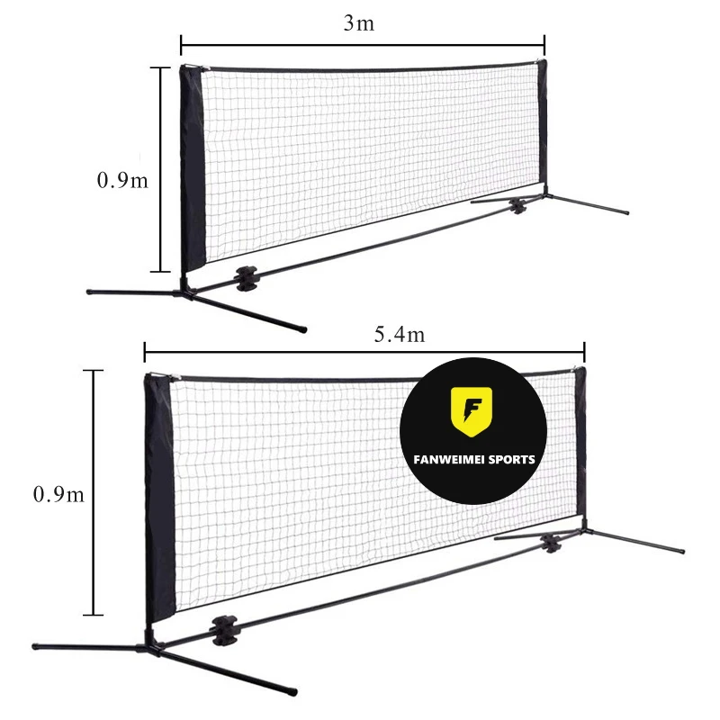 
10ft 18ft Mini Portable Tennis Net portable for court home Driveway - Kids Soccer Tennis Net Racket rebound Folding Adjustable 