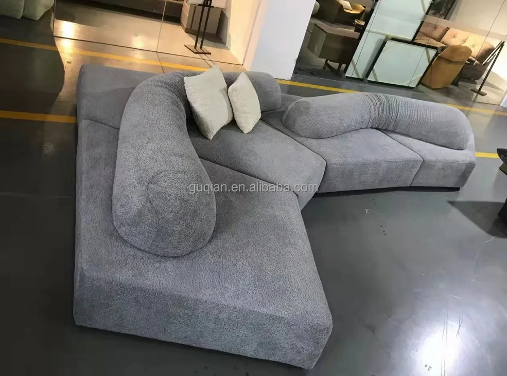 Italian light luxury rock sofa living room special-shaped personality module corner combination fabric curved sofa