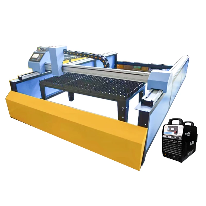 Servo motor Plasma gantry Cutting Machine precise 0.1mm Aluminium brass steels Large format  Black wolf Screw lifter LGK 120