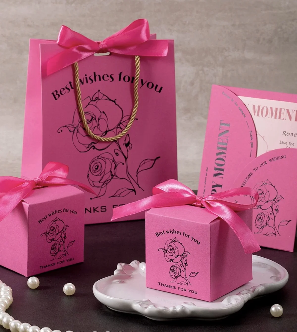 Custom size color logo small box beautiful wedding candy packaging box