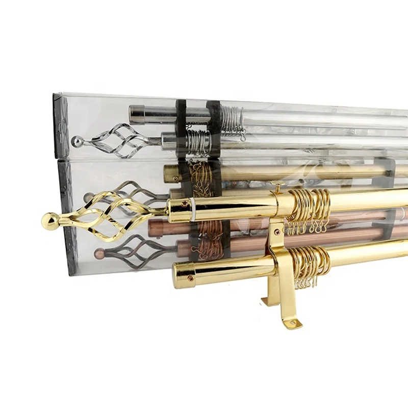 3M iron round tube twisted curtain iron retro decorative rod metal double curtain rod