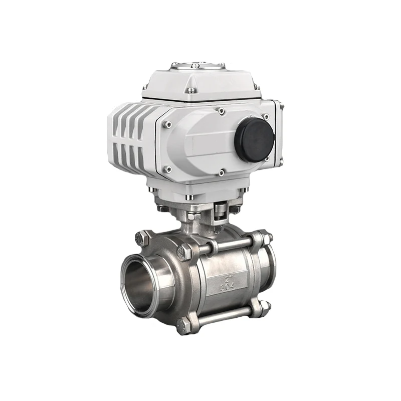 DN32 2 Way SS 24v 220v Electronic Actuator Motorized Control Ball Valve Thread 3PC Ball Valve