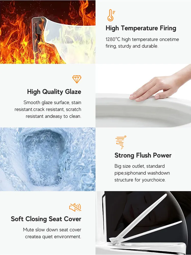 New Marble Colored Bathroom Water Closet Floor Mounted Gold Line Marble Toilet bowl Ceramic water closet toilet set