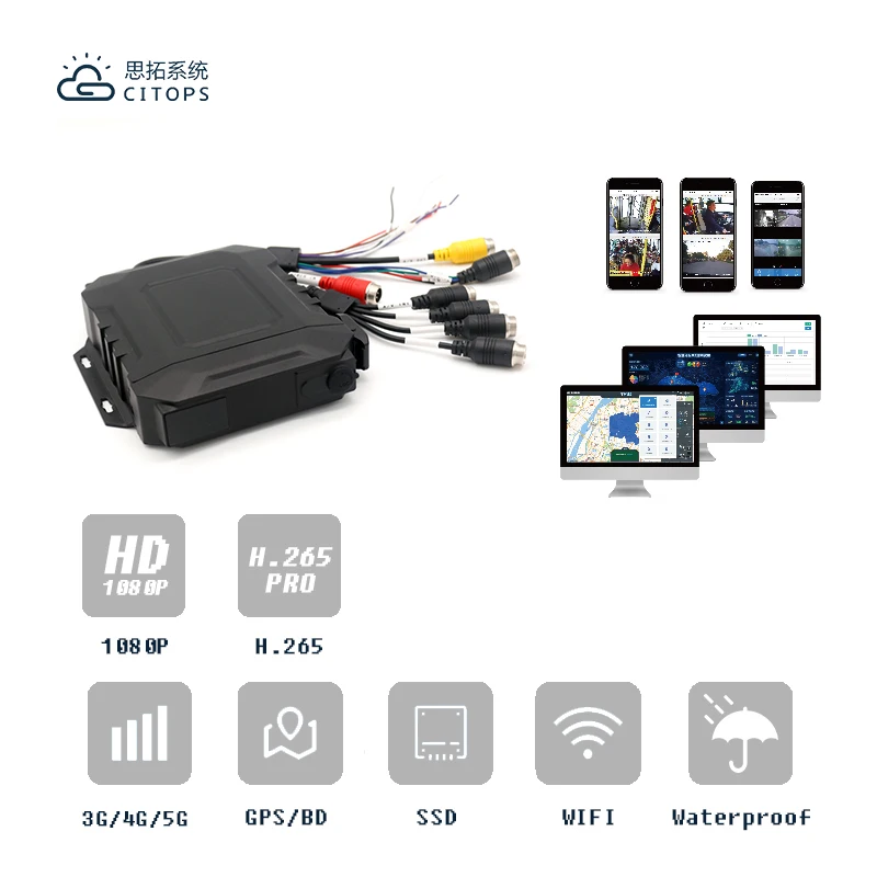 2024 waterproof 4ch 720p mdvr kit Truck 4g gps wifi video monitoring dvr 4 channel mdvr