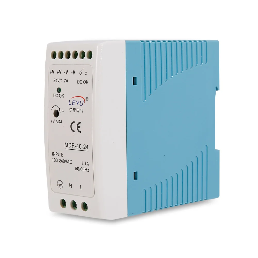MDR-40-12 Din Rail Power Supply With Battery Charger Ups Function 1 - 50W 12V Single Output Din Rail