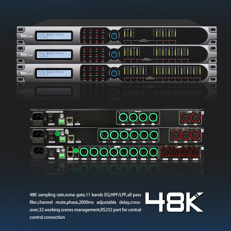 AD306 48K DSP processor audio 3 in 6 out karaoke digital sound processor audio Church stage conference professional