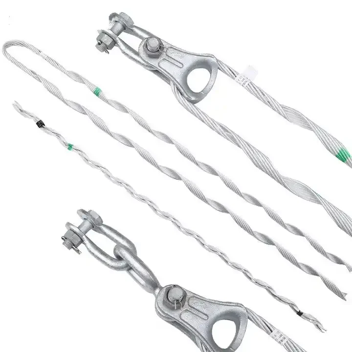 Overhead Pre-twisted ADSS Optical Cable Fitting Line Power Pretwisted Tensioning Clip Prestranded Tension Clamp