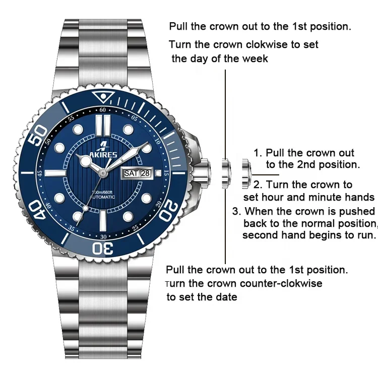 Sapphire Crystal Watches Men Original Brand Luxury Automatic Diver Watch Mechanical for Men