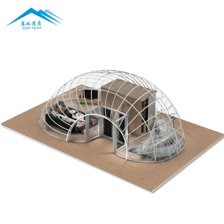New arrival fluorescent house hotel tent for sales outdoor 5 stars glamping tent container house prefab houses