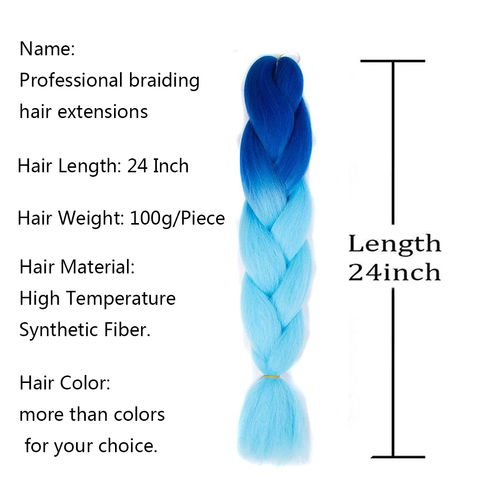 Wholesale Hot selling 100g African Braids Hair Manufacturer Yaki Jumbo Ombre Braiding 24 Inch Synthetic Braiding Hair Extensions
