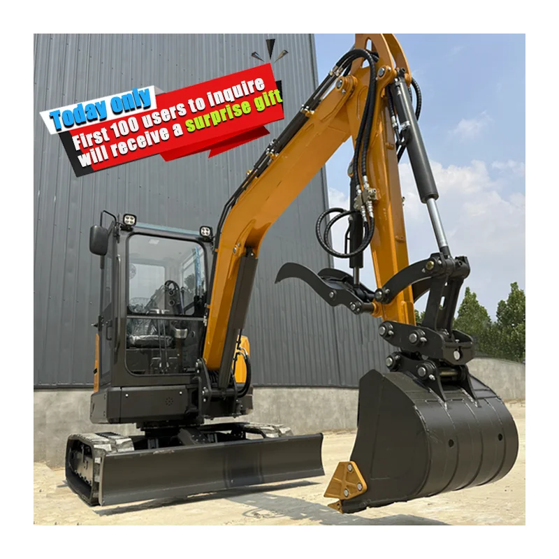 3.5 ton mini hydraulic crawler excavator brand new machine price of hydraulic excavator with cab mini earth digger machine