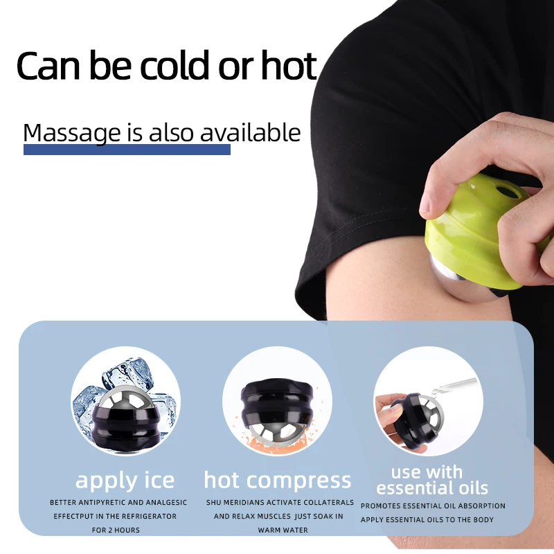 52mm Stainless Steel Ice Roller Massager Iced Physiotherapy Muscle Relaxation Fitness Cold Massage Ball