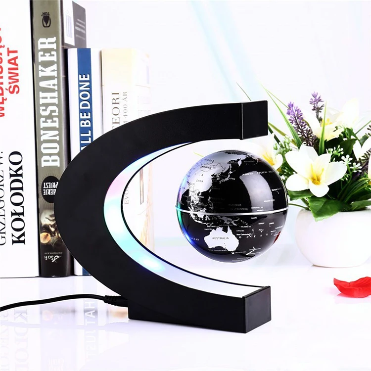 New fashion Magnetic C Shape Floating Globe With Light