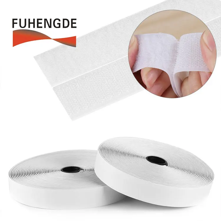 Self Adhesive Hook And Loop Tape OEM Double Sided Width 15 mm 25 m/roll Custom Size  Straps