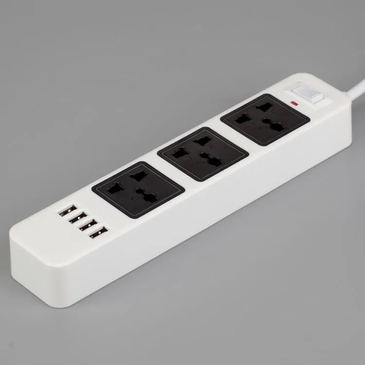 UK Plug Universal Power Extension 2 Meter with 4USB Socket/Surge Protection