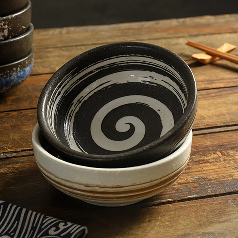 wholesale cheep price deep ceramic 4.7 inch rice bowl noodles bowls ware for japanese restaurant dining porcelain pottery bowl