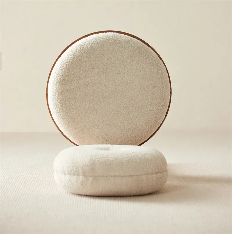 Atunus hot selling donut shaped rubber wood frame sofa cushion dining chairs accent chair boucle chair for dining room