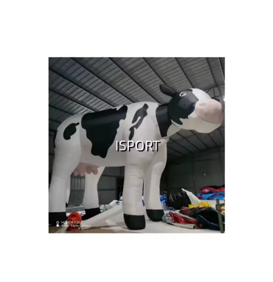 Hot sale realistic advertising Inflatable Cartoon Figure , Giant Inflatable Milk Cow For Farm Promotion