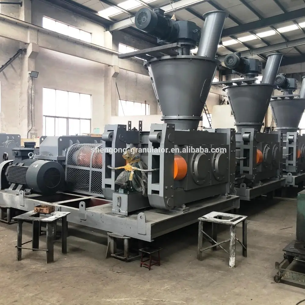 Industrial chemical mineral inorganic powder auger precompression dry mechanical double roller hydraulic briquette machine