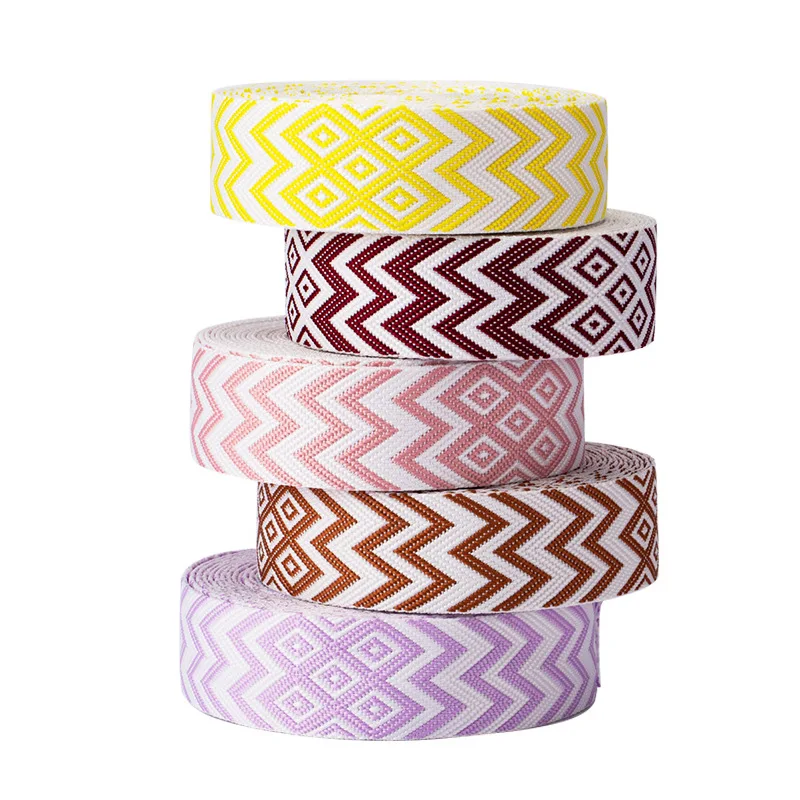 REWIN Sports Wholesale Custom 38mm 2 Inch Thick Polyester Jacquard Webbing Bag Strap Belts For Clothing Decorative Accessories