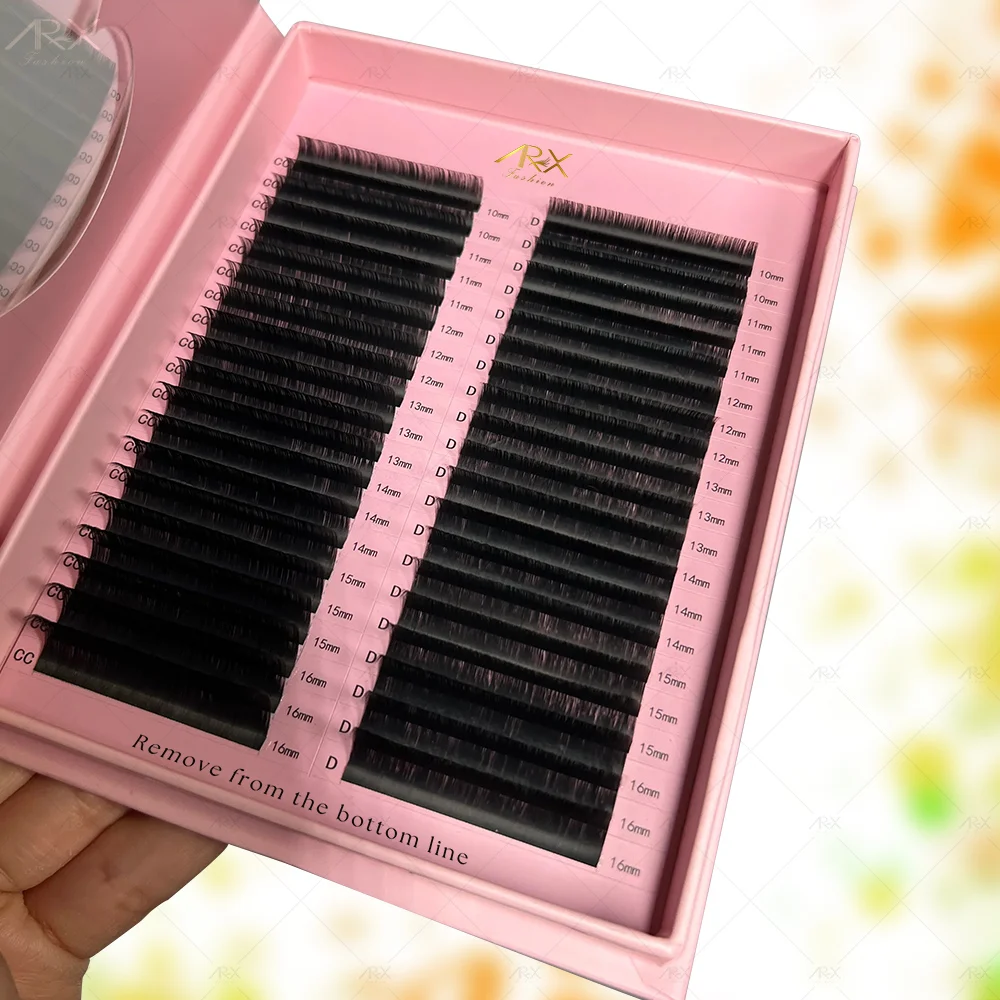 Lash Extensions D Curl Korean PBT Lash Extensions 0.07 6-25mm Jet Black Lash Extension Trays
