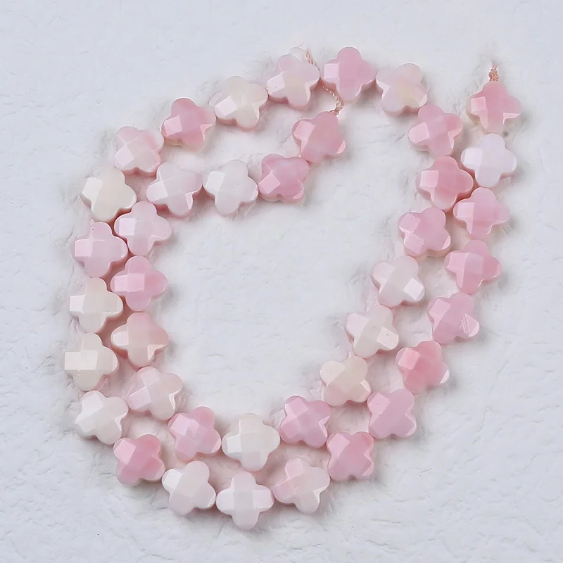 Wholesale natural pink five pointed star shape carved loose mabe shell pearl beads strand for DIY jewelry making