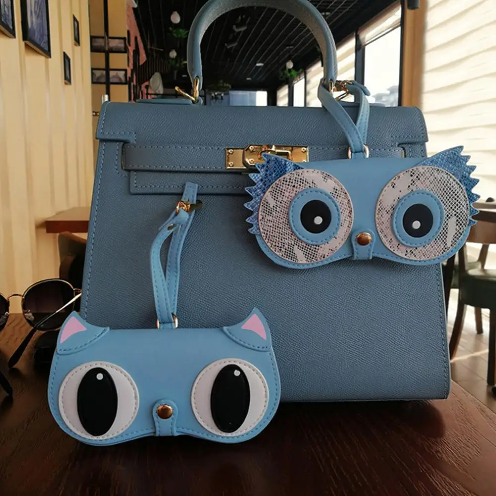 
Ins new fashion portable glasses case sunglasses protective cover sunglasses clips multi-function bag pendant 