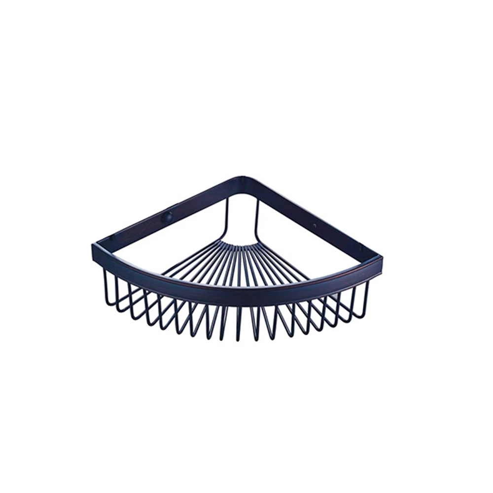 High quality retail small moq bathroom accessories shelves tir-angle netlike corner basket