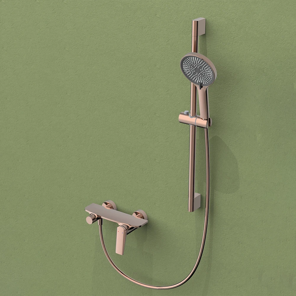 Rose Gold High Quality Shower Head With PVC Hose Set Contemporary Luxury Shower