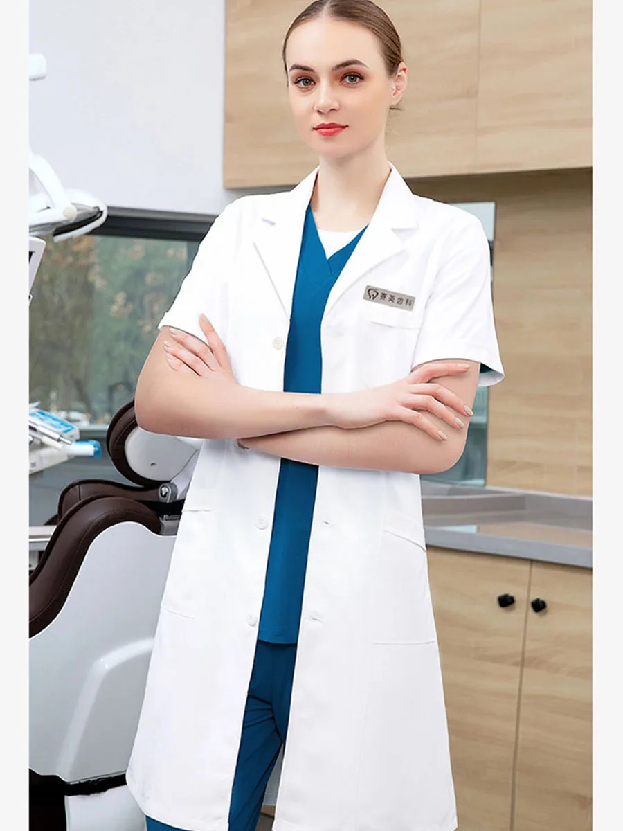 Wholesale Designer Hospital Doctors Uniform Pharmaceutical Workwear Lab Coats for Female and Male Polyester Medical Uniforms