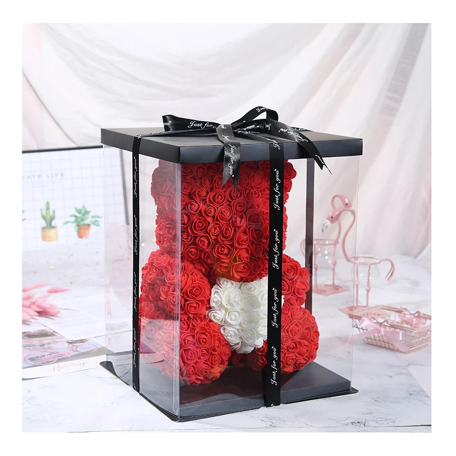 Factory Direct Wholesale Hot Sale bear rose box rose bear 70 tedy bear with roses