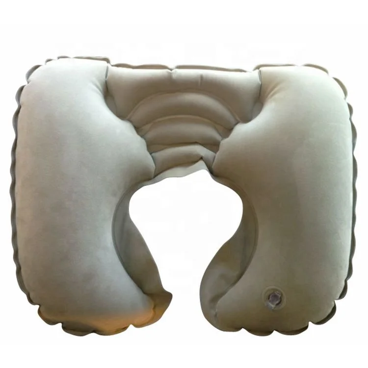 Supplies Printed Flocking Pvc Inflatable U-shaped Travel Pillow