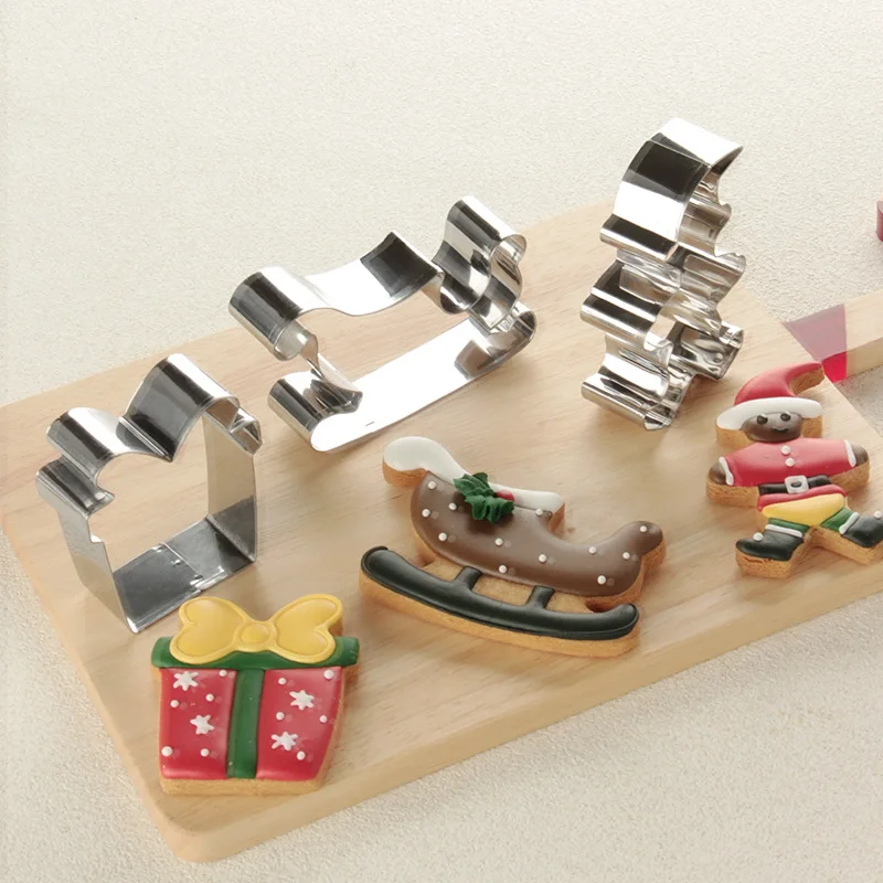 6-Piece Christmas Shape Cookie Mould Cookie Cutter Set Biscuit Mold Creative DIY Kitchen Baking Tools Home Use Cookie Cutters