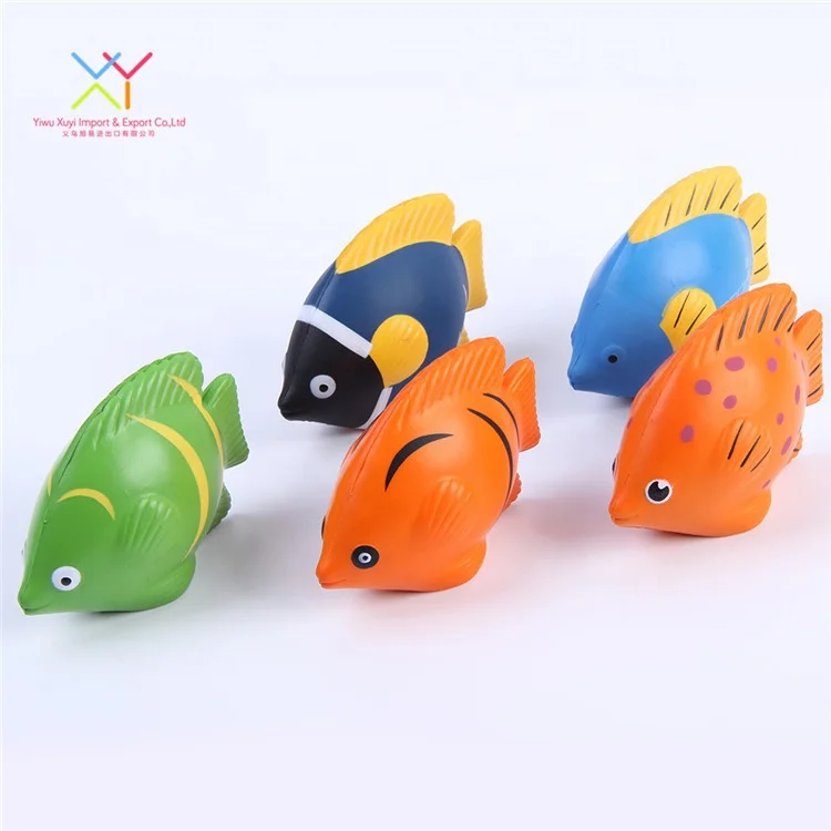 Factory Direct Supply Fish Stress Ball Custom Animal Printed Toys Tropical Fish Stress Ball With Logo Printing