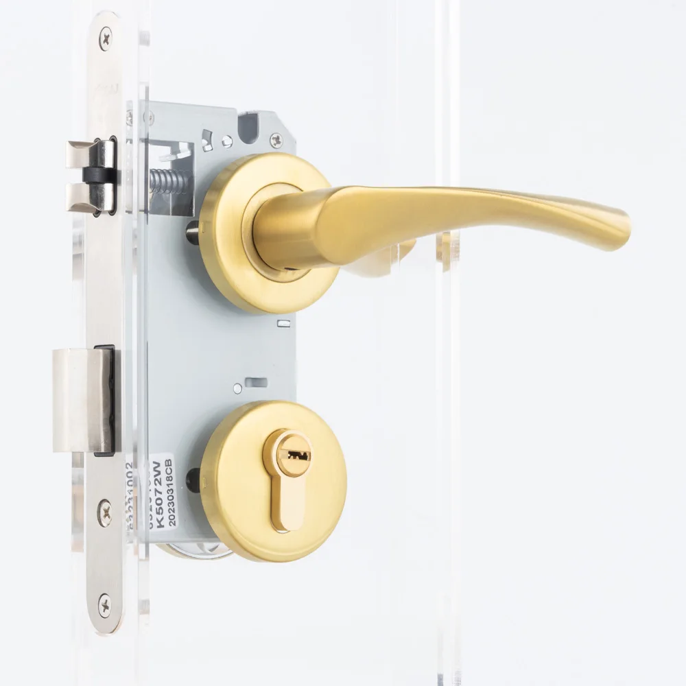 FFZ-0239 key stainless steel door handle lock kit home office lever door locks