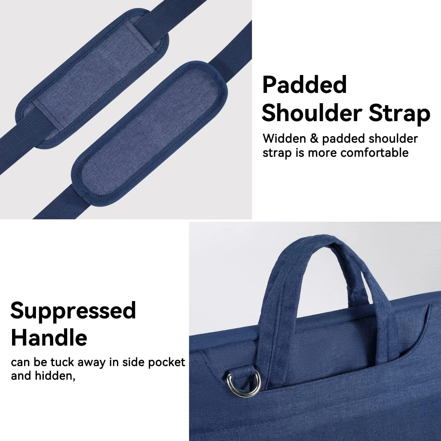 Custom Logo Waterproof Nylon Laptop Sleeve Case Bag with Should Strap and Handle Work Computer Carry Case