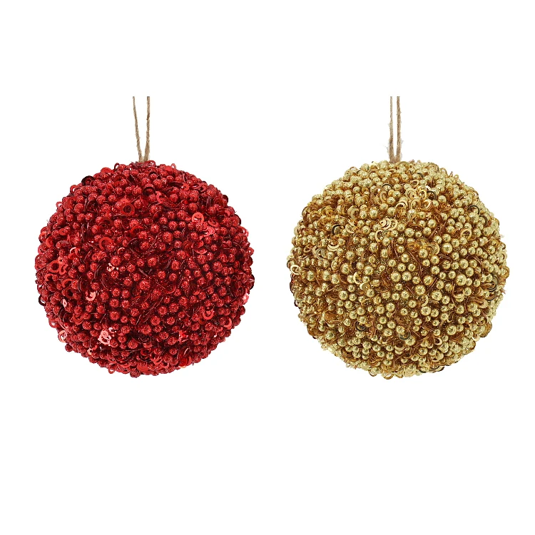 Polystyrene 105mm Ball Pendant Surface Bead Piece Gold Red White Silver Christmas Tree Ornament Supermarket Home Garden Decor
