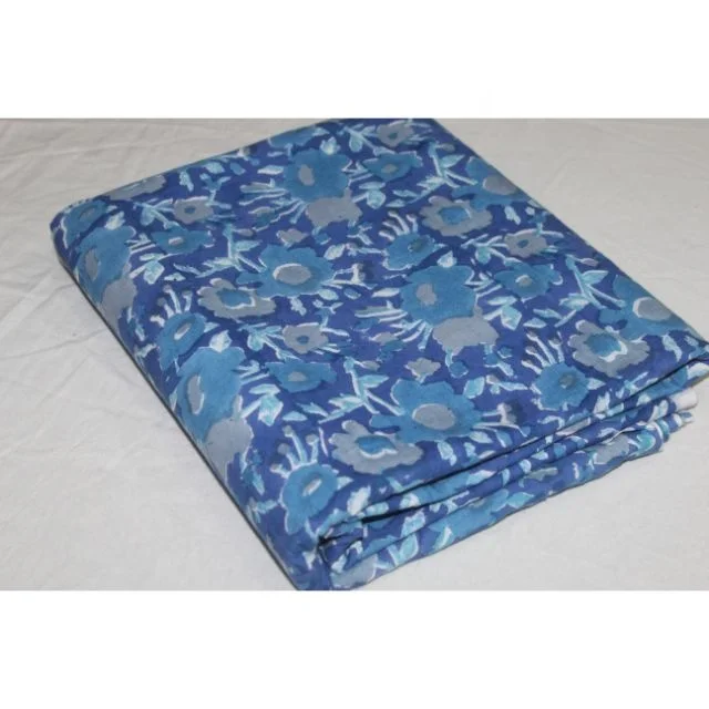 Indian 100% Pure Cotton Dress Making Voile Floral Printed Wholesale Hand Block Printed Running Craft Fabric