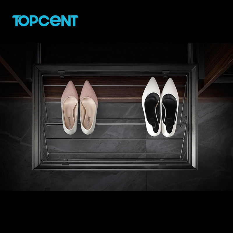 Topcent MA.1304 Simply Wardrobes Wired Shoe Rack Pull OutSoft Close Drawer Storage Baskets Shoe Rack