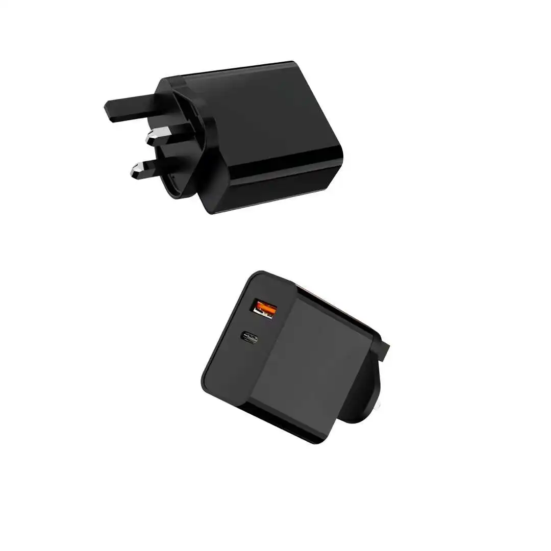 Dual Port EU/UK/US Plug 45W Wall Charger CE Certificate Fast Charge For Mobile Phone