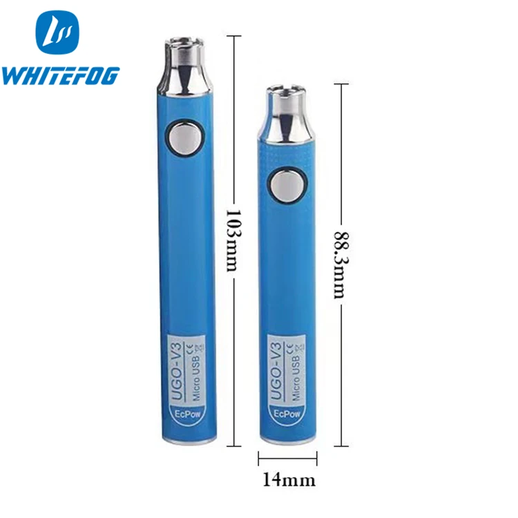  Новое поступление 650mah UGO V3 перезаряжаемый 3 4 V/3 7 V/4 0 V переменное напряжение Предварительный нагрев cbd vape pen Аккумулятор для картриджа с резьбой