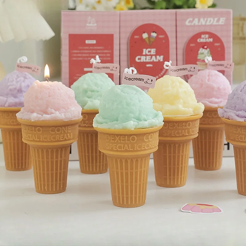 Свеча для мороженого ручной работы креативная форма аромат подарок Свеча Атмосфера с ручным подарком Ароматерапия Свеча