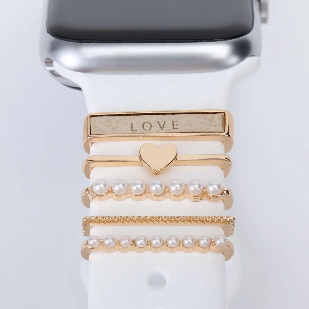 Украшение для браслета Apple Watch алмазные ювелирные изделия подвески iwatch декоративное кольцо классический браслет силиконовый ремешок