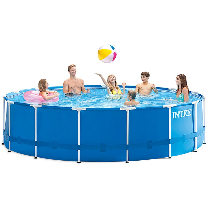 INTEX 28242 Durable Metal Frame Pool Set Garden adult Pool Swimming Outdoor  Large Above Ground Round Swimming Pool